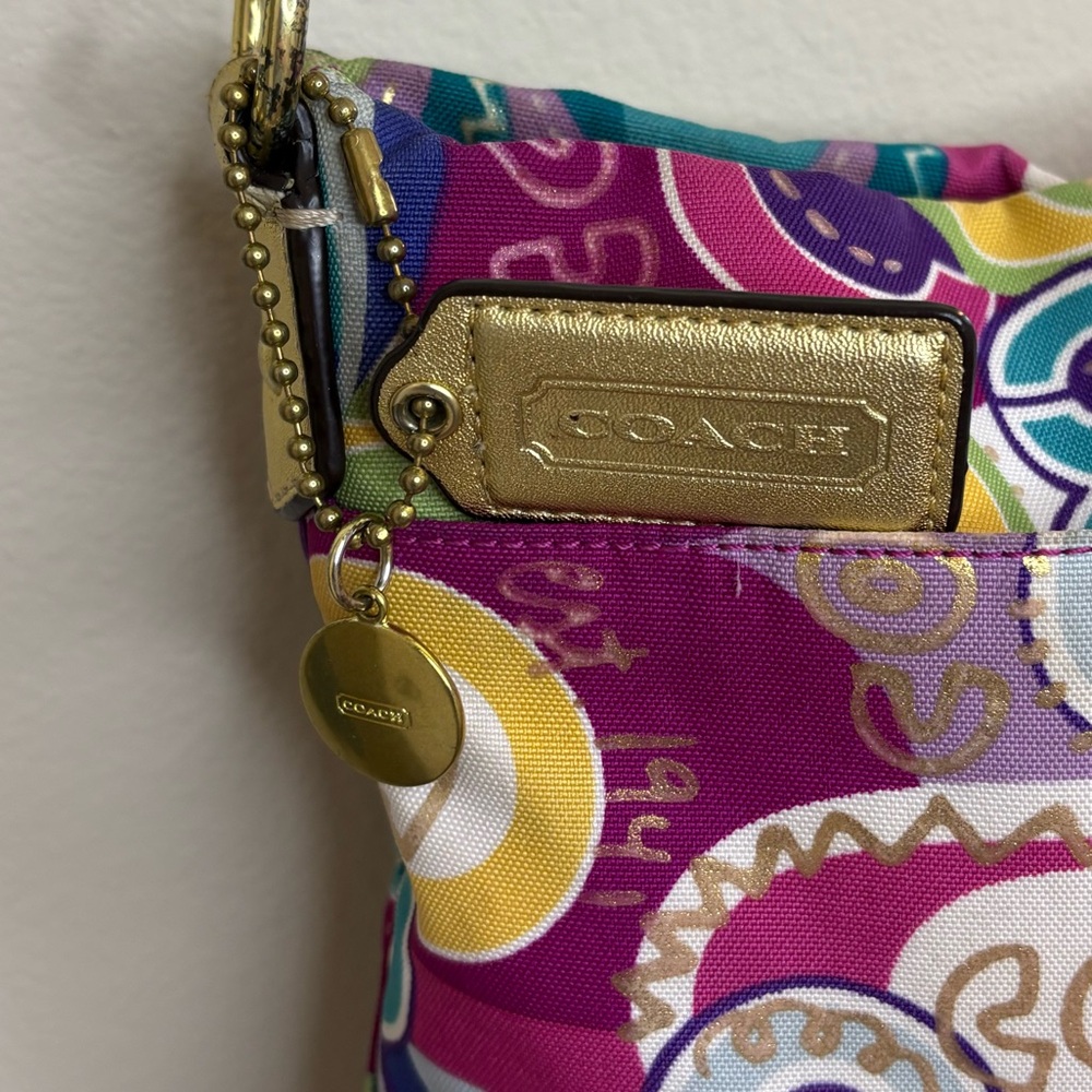 Coach Poppy Rare Multicolored Shoulder Bag with original hangtag